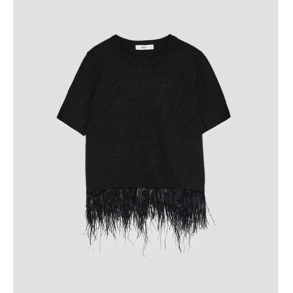 Zara Feather trim tee - Picture 4 of 4